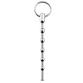 Серебристый уретральный стимулятор EDC Wholesale Sinner Solid Metal Dilator With Pull Ring SIN038