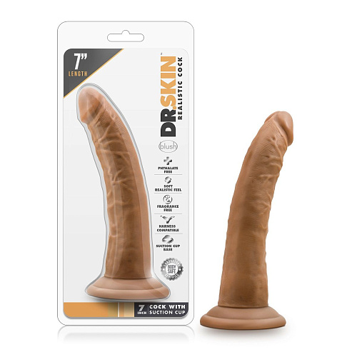 Кофейный фаллоимитатор Blush Novelties 7 Inch Cock With Suction Cup BL-12707 (19 см)