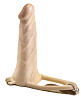 Пустотелый фаллопротез телесного цвета на регулируемых ремешках LOVETOY (А-Полимер) 751000