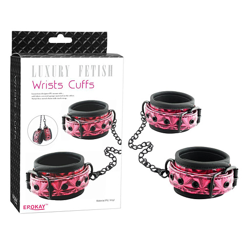 Красно-чёрные кожаные наручи с геометрическим узором Erokay Wrists Cuffs EK-3104R