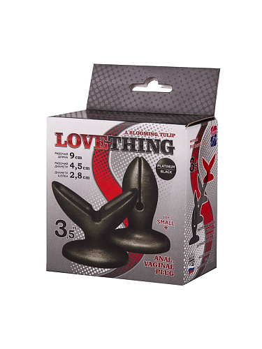 Чёрный анально-вагинальный плаг LOVETOY (А-Полимер) A blooming tulip S+ 429603
