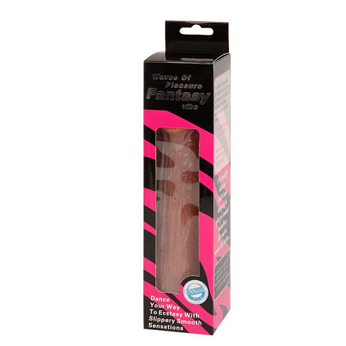 Коричневый вибратор-реалистик со светлой головкой Baile Fantasy BW-001064 (22 см)