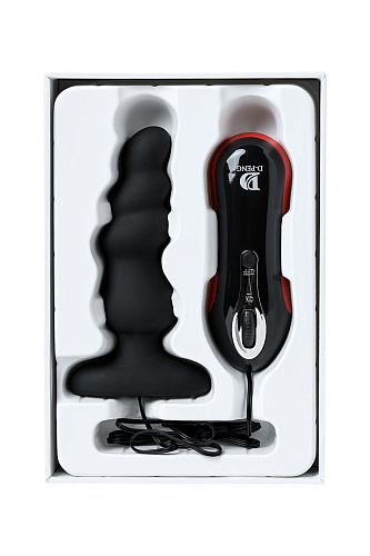 Чёрная анальная втулка с пультом D-PENG Leopard D-PENG DP-18005 (12,2 см)