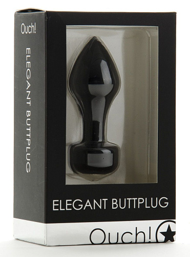 Чёрный анальный плаг Shots Media BV Elegant Black OU012BLK (8,3 см)