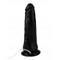 Чёрный реалистичный вибромассажёр с присоской Сумерки богов №3 354-03 BX DD (17 см)