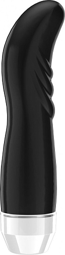 Чёрный вибратор с изогнутой головкой Shots Media BV Liora LOV005BLK (15,1 см)