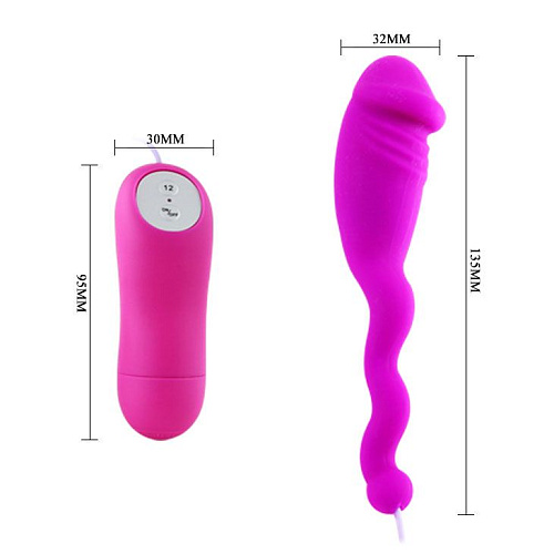 Лиловый вибратор с пультом управления Baile Jumping snake BI-014208