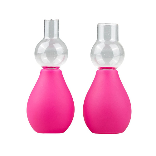 Розовые вакуумные стимуляторы для сосков EDC Wholesale Nipple Pump Set ET252PNK