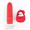 Красный мини-вибратор с пультом ДУ ToyFa 901009-9 (11 см)