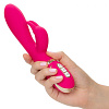 Розовый силиконовый вибратор с клиторальным отростком California Exotic Novelties Signature Silicone Ultra-Soft Rabbit SE-0609-35-3 (22,75 см)