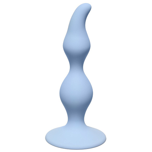 Голубая анальная пробка Lola toys Curved Anal Plug Blue 4105-02Lola (12,5 см)