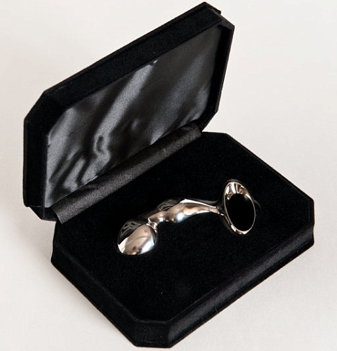 Серебристый анальный стимулятор с ручкой ToyFa 712012 (11,5 см)