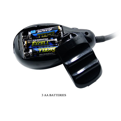 Черный большой страпон с функцией расширения Baile BW-022043 (15 см)