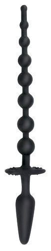 Чёрная анальная цепочка с пробочкой на конце Orion 0504610 (32 см)