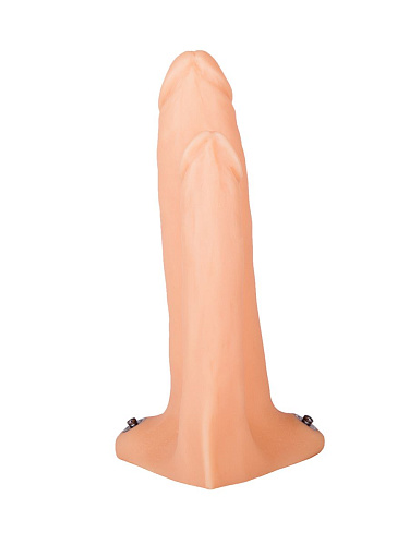 Анально-вагинальный телесного цвета фаллопротез на чёрной резинке №8 1005-08 BX DD
