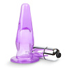 Фиолетовая анальная пробка с вибрацией Brazzers BRQ030 (8,5 см)