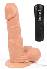 Телесный вибратор-реалистик на присоске с пультом управления SHEQU SJ-50080