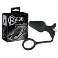 Чёрное эрекционное кольцо с анальной вибропробкой Orion Rebel 0587656