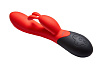 Красный вибратор с клиторальным стимулятором и нагревом Le Frivole Gemini 05489 (20,8 см)