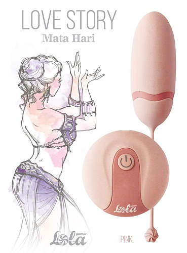 Нежно-розовое виброяйцо с пультом ДУ Lola toys Mata Hari 1800-00Lola