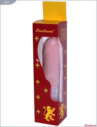 Телесный вибратор-реалистик с пупырышками Eroticon 30401 (21 см)