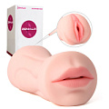 Двусторонний мастурбатор вагина и ротик телесного цвета Svakom Debby ZW6