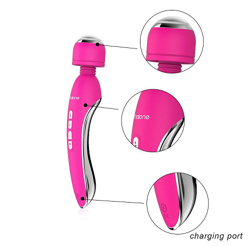 Вибратор ярко-розового цвета с электростимуляцией Nalone Electro VS-VR26 (21,5 см)