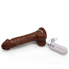 Коричневый вибратор Howells 10 Mode Vibrating 8 inch Carved Dildo 84009brown (20 см)