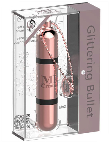 Золотистый мини-вибратор на цепочке ML Creation Glittering Bullet ML11 (9 см)
