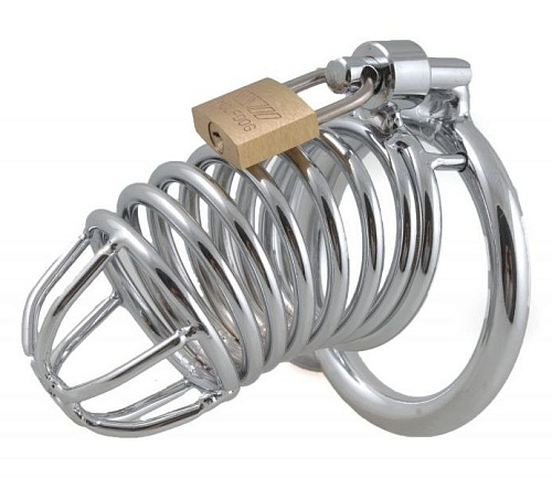 Стальной металлический пояс верности на замочке с ключиком Пикантные штучки DPCB001S