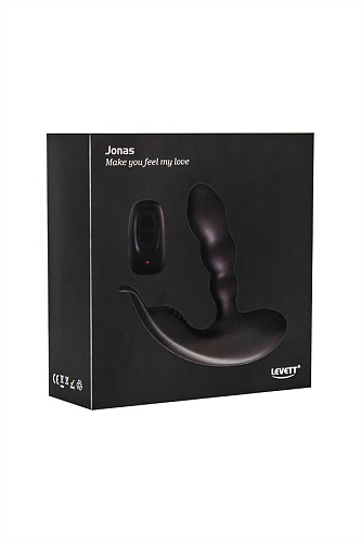 Чёрный стимулятор простаты с пультом ДУ Levett Jonas 17046