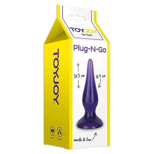 Анальный массажёр фиолетового цвета Toy Joy Plug-N-Go 3006009077 (14 см)