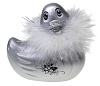 Серебристая уточка вибратор Big Teaze Toys I Rub My Duckie Paris Silver Travel Size 10145