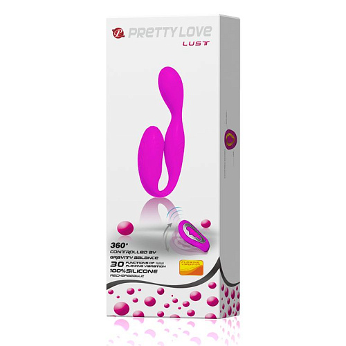 Лиловый вагинально-клиторальный вибромассажёр с пультом ДУ Baile BI-014181 (13,5 см)