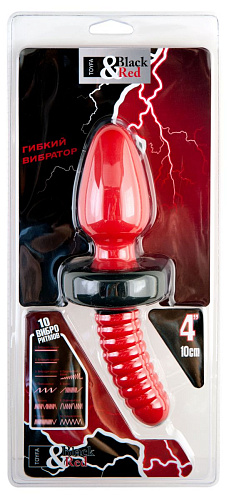 Красный двусторонний анальный вибратор ToyFa 901338-9 (22 см)