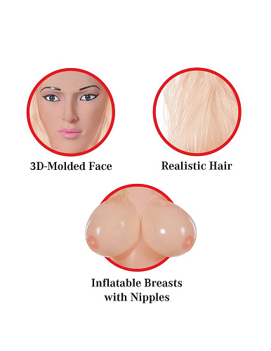 Кукла надувная телесного цвета Pipedream PDX Dollz Mona Mountains RD335