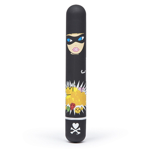 Чёрный вибратор Tokidoki CLASSIC VIBRATOR BLACK ROBBER WOMAN E27700 (18,4 см)