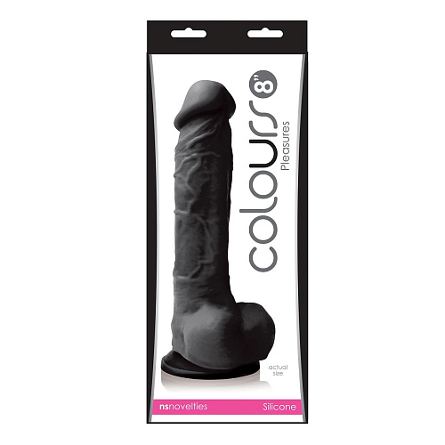 Чёрный фаллоимитатор NS Novelties Colours Pleasures 8 Dildo NSN-0405-23 (24,8 см)