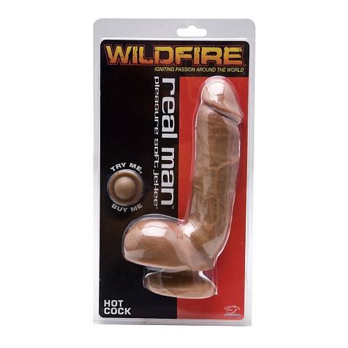 Темнокожий коричневый фаллоимитатор Topco Sales Wildfire Real Man Jel-Lee Hot Cock Dark 1101206 (20 см)