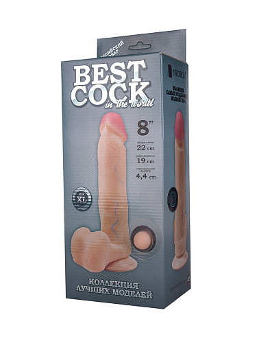 Телесный фаллоимитатор на присоске LOVETOY (А-Полимер) BEST COCK 8 591503