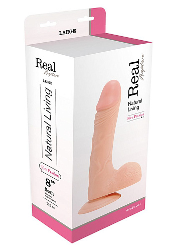 Телесный фаллоимитатор с мошонкой Toyz4lovers DILDO REAL RAPTURE T4L-00700683 (23 см)