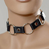 Кожаный черный ошейник с кольцами Sitabella 3112-1