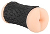 Двусторонний мастурбатор вагина и анус чёрно-телесного цвета Orion Nature Skin 05319360000