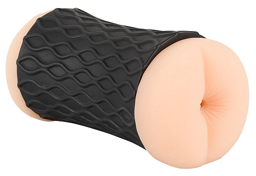 Двусторонний мастурбатор вагина и анус чёрно-телесного цвета Orion Nature Skin 05319360000