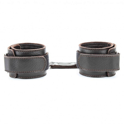 Коричневые кожаные наручники БДСМ арсенал 51012ars