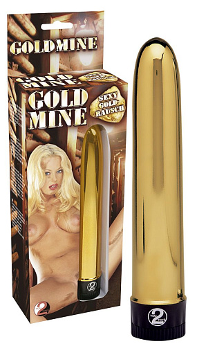 Золотистый гладкий вибратор Orion Gold Mine 05517830000 (19 см)