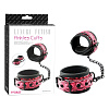 Красно-чёрные кожаные оковы на ноги Ankles Cuffs Erokay EK-3105R