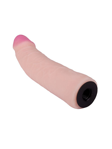 Чёрный пояс-трусики с 2 телесными насадками LOVETOY (А-Полимер) Exotic-Alice 331203 (18 см)