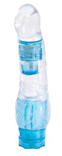 Бело-голубой вибратор с ручным управлением NMC ARMADILLO BLUE 111216 (19 см)