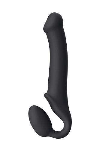 Чёрный безремневой страпон Strap-on-me Silicone Bendable Strap-On L 6012857